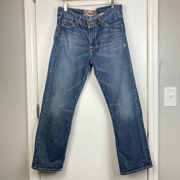 Vintage Y2K Monarchy Collection Men’s Medium Blue Jeans 34x30 Distressed British - Picture 1 of 11